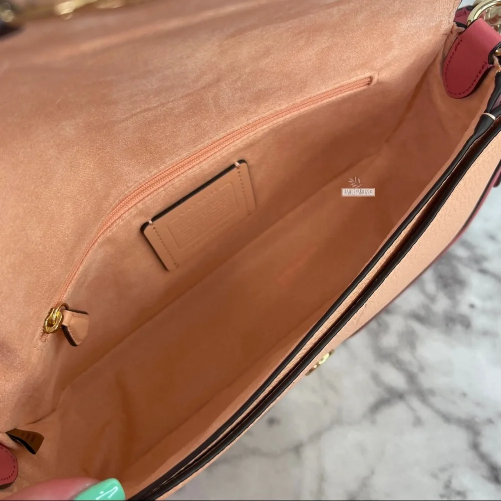 Coach Georgie Shoulder Bag Crossbody In Colorblock Faded Blush Taffy - Picture 9 of 14